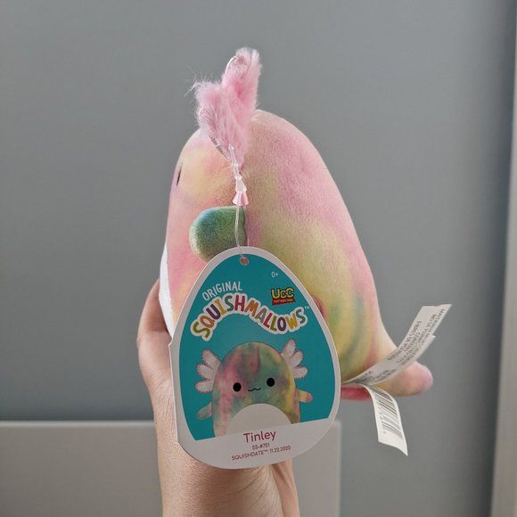 5" Tinley Tie Dye Axolotl Squishmallow (Pink face) - Picture 2 of 3